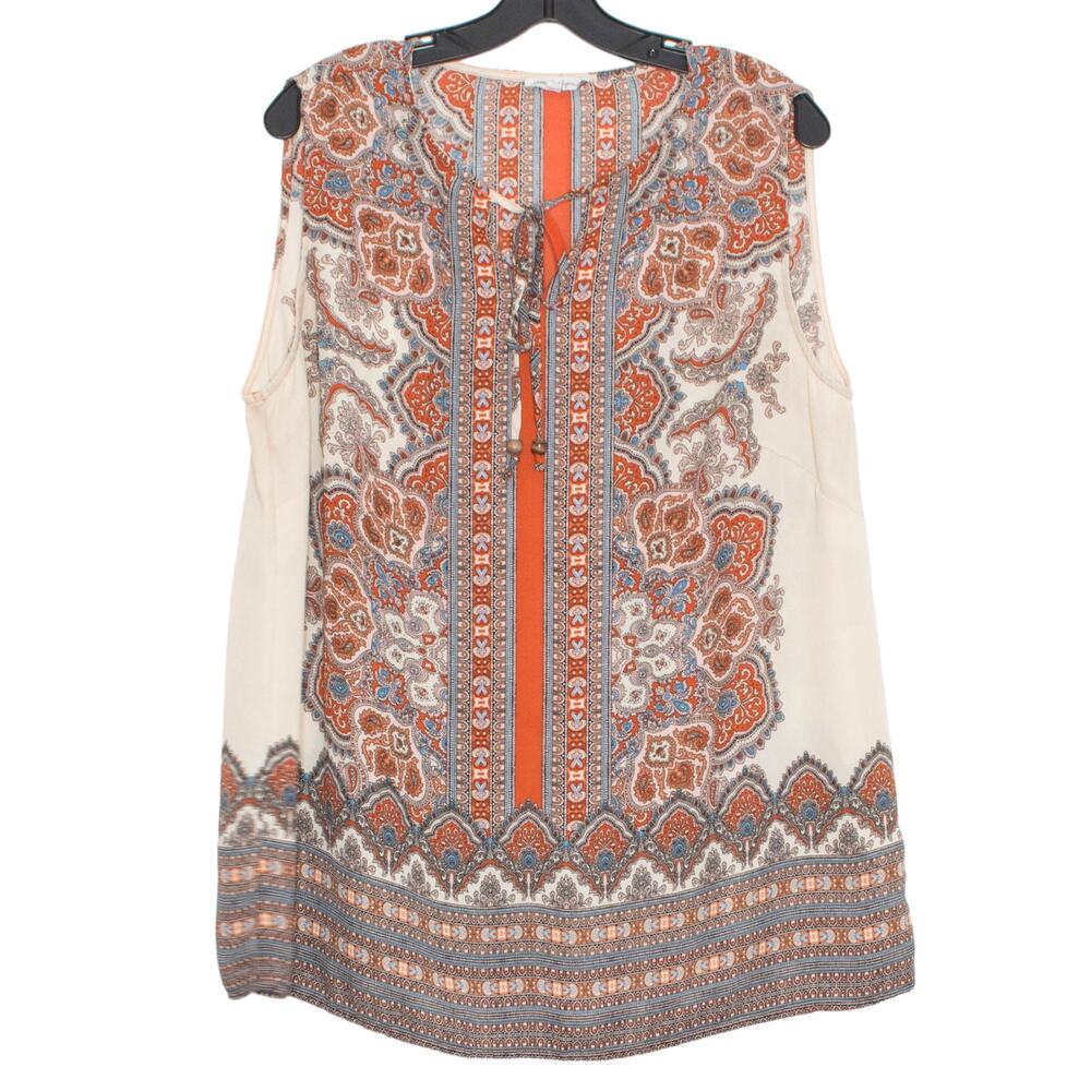 Rose & Rhyme Top Boho Cottage Coastal Grandma Festival Eclectic Sleeveless 1X